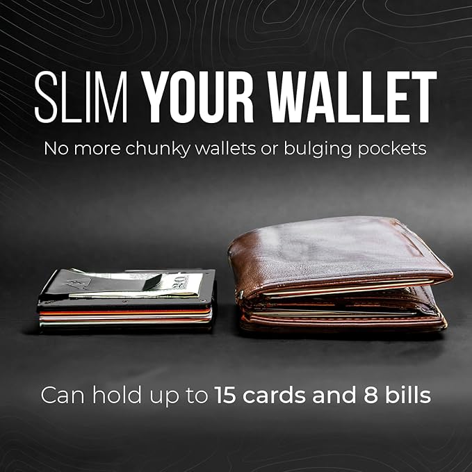 Mountain Voyage Co Minimalist Wallet for Men & Women - Slim RFID Wallet, Scratch Resistant, Credit Card Holder & Money Clip, Easily Removable Money & Cards, (Matte Grey)