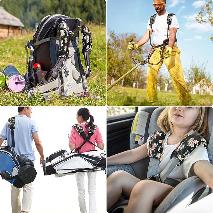 ZINZ 2-Pack Universal Shoulder Pad with Ultra thick Cushion for Bag Luggage Bag Crossbody, Plus Long & Anti-Slip & Breathable,Dark Rose-2Pack