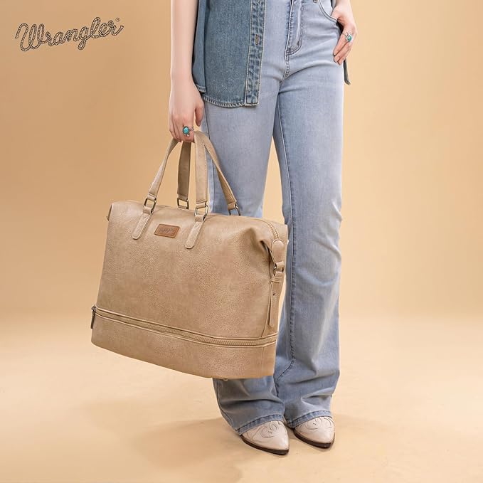 Wrangler Travel Duffel Bag Carry On Overnight Bag with Shoe Compartment Weekender Bag for Women WG253-5110KH