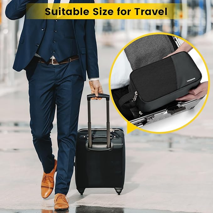 Vorspack Travel Toiletry Bag - Toiletry Bag for Men Water Resistant Skincare Bag for Bathroom Toiletries Accessories Gifts - Black