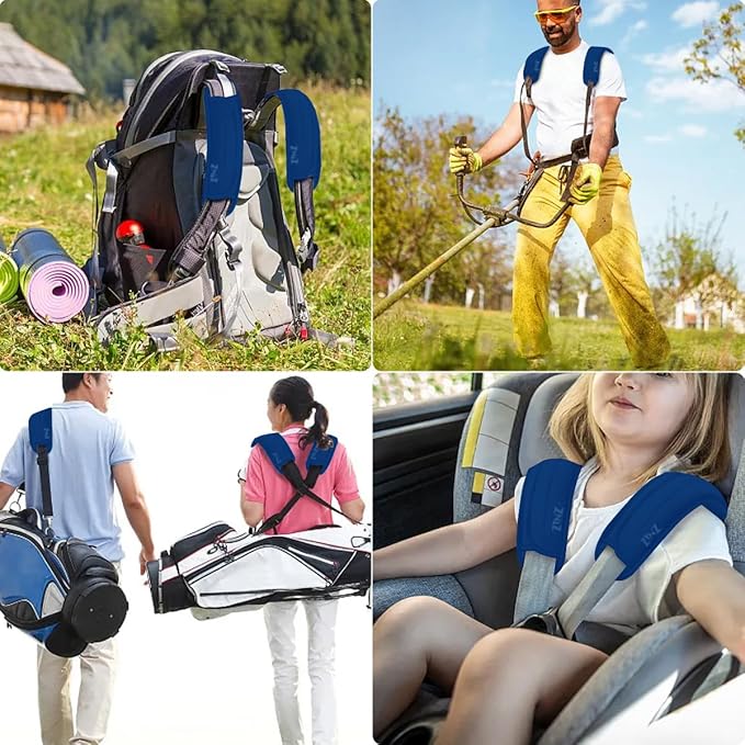 ZINZ 2-Pack Universal Shoulder Pad with Ultra thick Cushion for Bag Luggage Bag Crossbody, Plus Long & Anti-Slip & Breathable,Blue