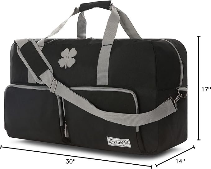 Lucky Travel Duffel Bags 115L, Gym Bag, Travel Bag & Large Duffle Bag for Men, Foldable Overnight Weekender Bags for Women & Men with Adjustable Shoulder Strap, Black