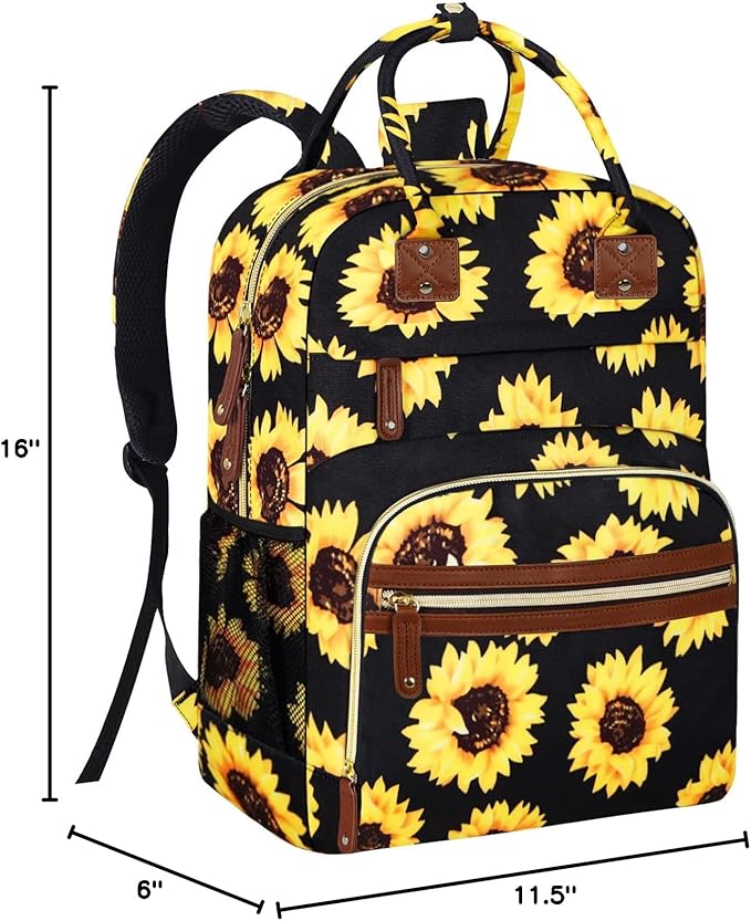 Diaper Bag Backpack Tote for Women Large Capacity, Baby Bag with Insulated Pockets Multifunctional Diaper Bags For Baby Girl Boy Waterproof Baby Bags For Boys Girls Mama Maternity Bag Sunflower