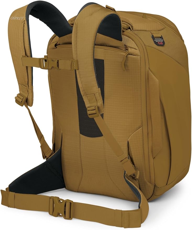 Osprey Sojourn Porter 30L Travel Backpack - Carry-On Compliant Luggage with StraightJacket Compression and Padded Laptop Sleeve - Durable Pack for International or Urban Travel, Brindle Brown