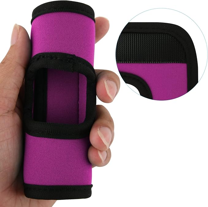 Cosmos 5 Pcs Neoprene Luggage Handle Wrap Soft Grip Handle Cover Luggage Identifier with Hollow Design for Push-Button Handle Trolley Handle and Travel Suitcase Trolley Case (Red Violet)