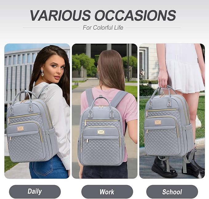 Tealari Laptop Backpack for Women,15.6 Inch Laptop Backpack for Work,Water Resistant Travel Backpack,College Bookbag with Wallet