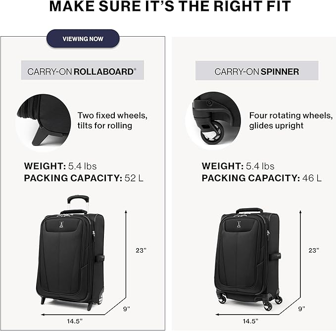 Travelpro Maxlite 5 Softside Expandable Upright 2 Wheel Carry-on Luggage, Lightweight, 21-Inch - Champagne