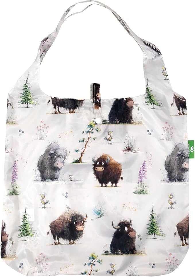 ECO CHIC Foldable Reusable Grocery Bags - Lightweight, Recycled & Reusable Shopping Bag - Waterproof Packable Tote