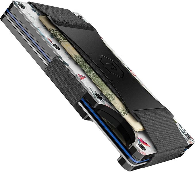 Ridge Wallet for Men - Slim Minimalist Compact Wallet and Card Holder, RFID Protected Front Pocket Wallets for Men with Integrated Cash Strap