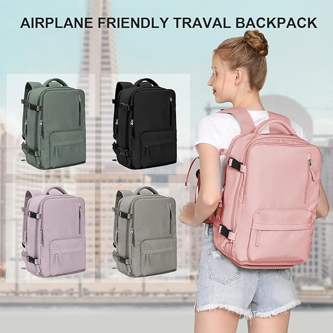 WONHOX Large Travel Backpack Carry on Flight Approved Laptop Work Business Backpack for Women Men Mochila de Viaje