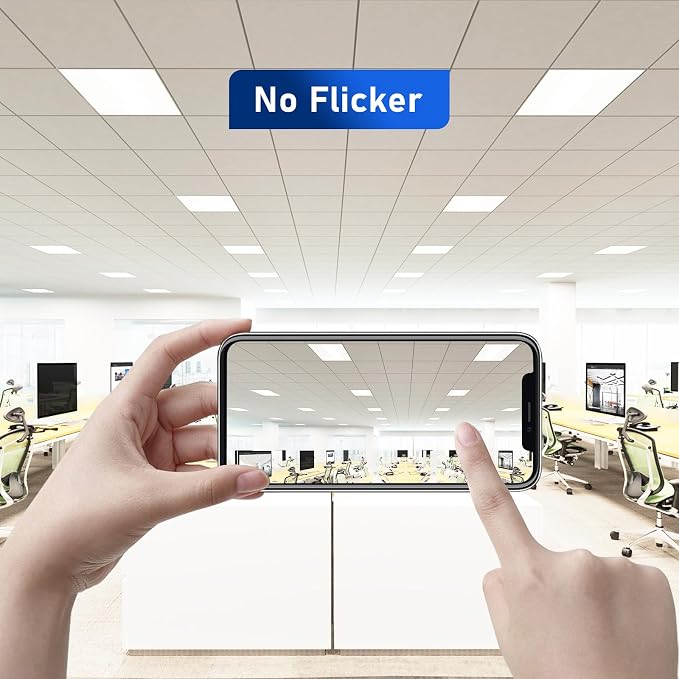 CycevSun 2x2 LED Drop Ceiling Lights Flat Panel Fixture, 24 Pack | 0-10V Dimmable, 3000K 4000K 5000K Switchable, 20/30/40W Selectable, 120-277V, ETL Listed, Office, Commercial, Classroom