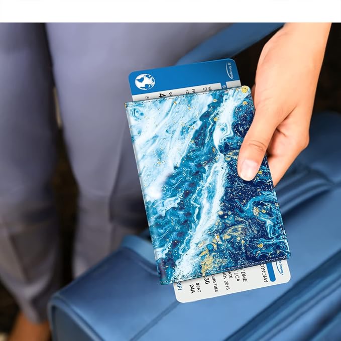 FINTIE Passport Holder, Slim Travel Wallet RFID Blocking Card Case Cover Passport Cover Protector Essentials with Credit Card Slots for Women/Men | Slim, RFID Blocking, Card Case Cover, Essentials, Credit Card Slots