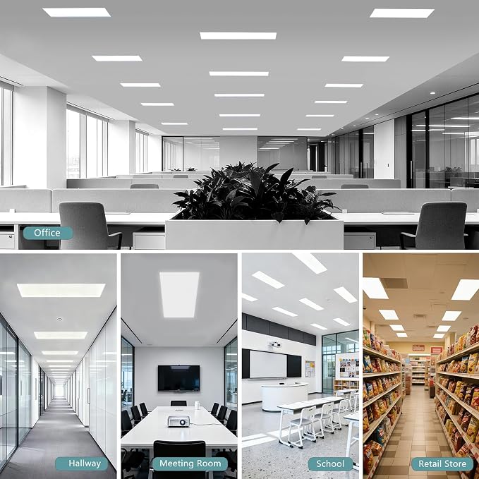 2x4 Backlit LED Panel Light,5 Wattage 25W/30W/35W/40W/50W-Up to 7500Lumens,4 CCT Tunable 3000K/3500K/4000K/5000K,ETL&DLC Certified for Office Commercial Drop Ceiling 2 Pack