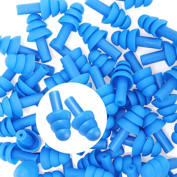 TrelaCo 200 Pairs Silicone Ear Plugs Soft Reusable Waterproof Ear Plugs for Sleeping Noise Swimming Hearing Protection Earplugs Shooting Construction Hunting Music Concerts(Blue)