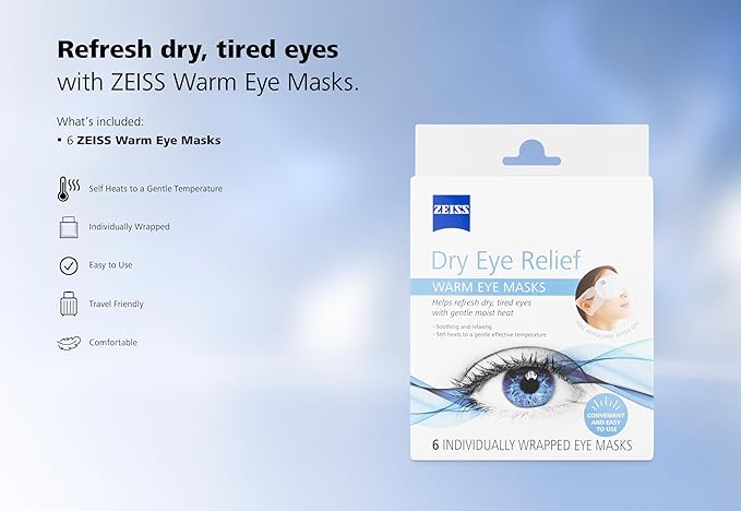ZEISS Warm Eye Masks, 6 Count for Dry Eye Relief