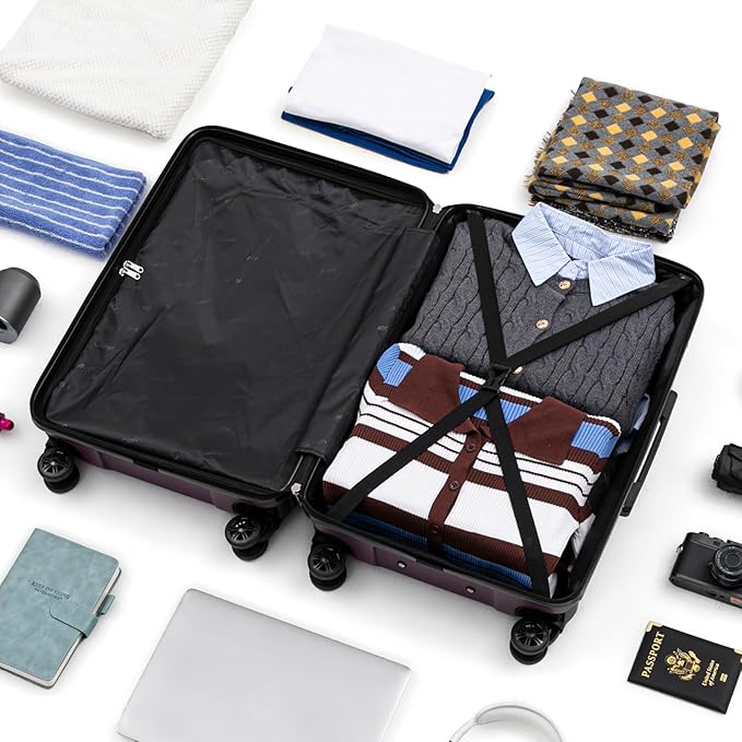 Luggage Sets 5 Piece Suitcases with Wheels, Suitcase Set ABS Hard Case Luggage with Spinner Wheels Durable Travel Luggage