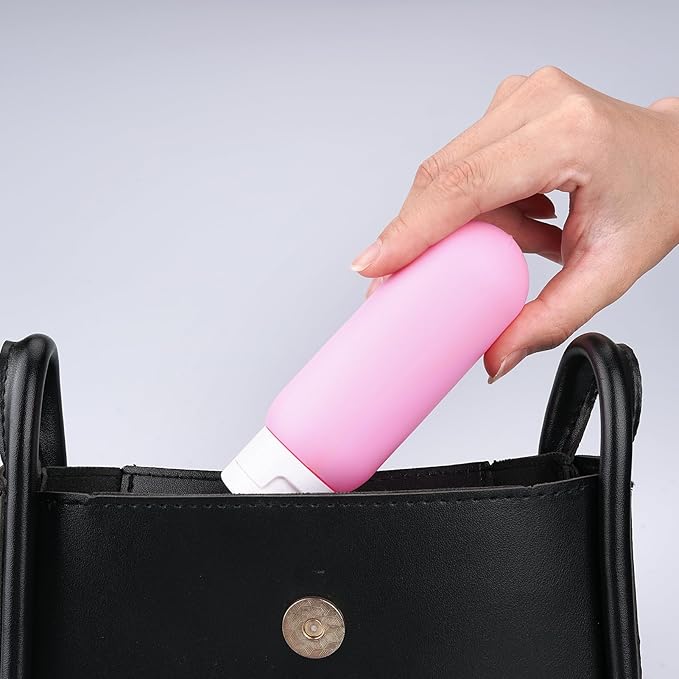 Cosywell Travel Bottles for Toiletries Travel Size Containers TSA Approved Toiletry Bottles Leak Proof Refillable Squeeze Bottle (D-3.4oz-colorful-round-5blank, Blue green yellow pink purple)