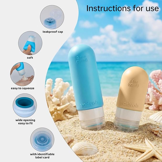 16 Pack Travel Bottles Set for Toiletries, TSA Approved Travel Containers Leak Proof Silicone Squeezable Travel Accessories 2oz 3oz for Shampoo Conditioner Lotion Body Wash (BPA Free) (Multicolored)