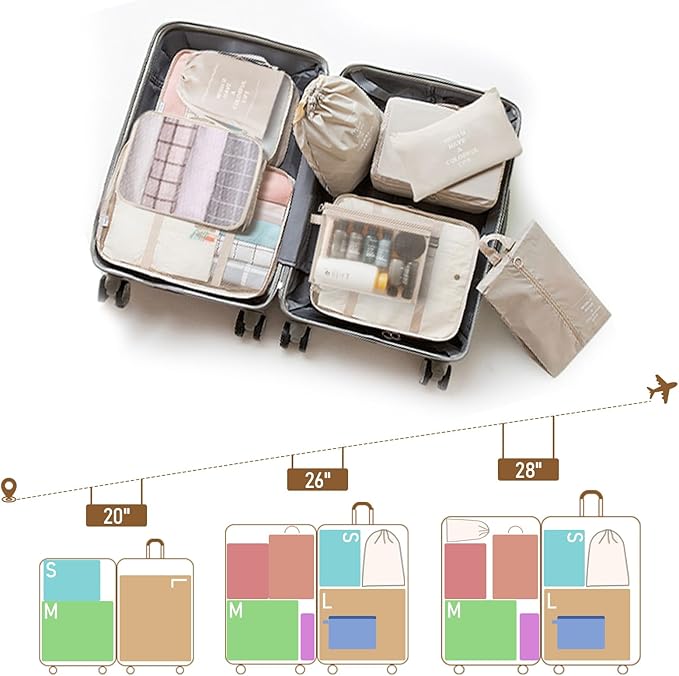 Packing Cubes for Travel-10 Set Luggage Organizer Bags for Family, Mesh Breathable Packing Cubes for Suitcases Durable Travel Essentials Bags Set