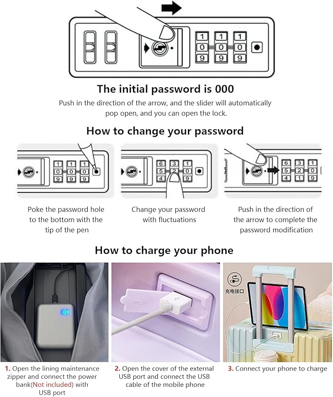 Gets Carry on Luggage Airline Approved,20 Inch Abs+Pc Hardshell Spinner Luggage With Cup Phone Holder and USB Charger,Front Pocket Durable Suitcase for Women Men-Grey