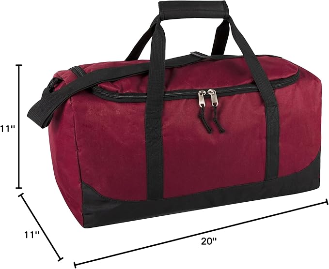 20 Inch, 40 Liter Duffel Bag for Men, Women Travel Weekender Overnight Carry-on Shoulder Duffel Tote Bag (Red)
