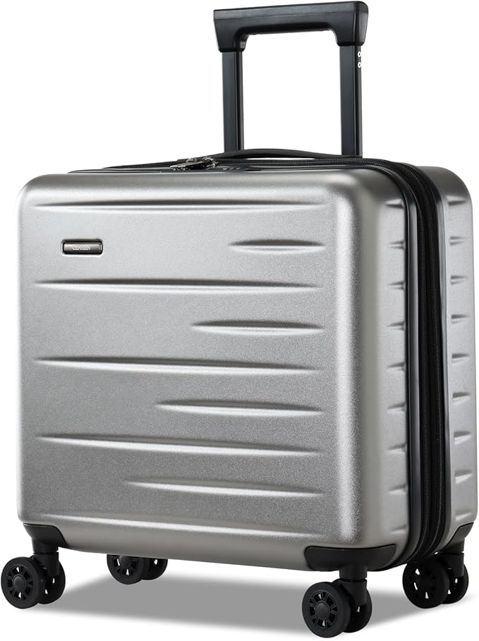 16 Inch Carry On Luggage Airline Approved, Expandable Lightweight ABS+PC Hard Shell Suitcases with 360° Spinner Wheels, TSA Lock, YKK Zippers (Dark Gray, 1 PC)