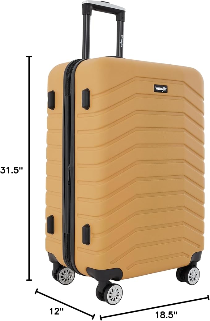 Wrangler Tahoe 3 Piece Spinner Luggage Set, Amber Gold