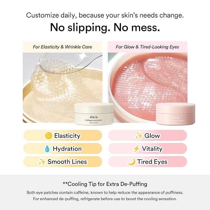 Abib Collagen Peptide Eye Patches for Wrinkles & Fine Line with Jericho Rose Jelly, 60 Count, Korean Skin Care