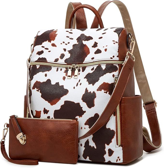 Makes Backpack Purse for Women PU Leather Travel Satchel Handbag Convertible Design Bag with Purse 2 Piece