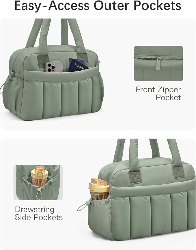 oscaurt Gym Bag for Women Lightweight Duffle Bag for Travel with Toiletry Pouch Water Resistant Carry On Weekender Overnight Duffel