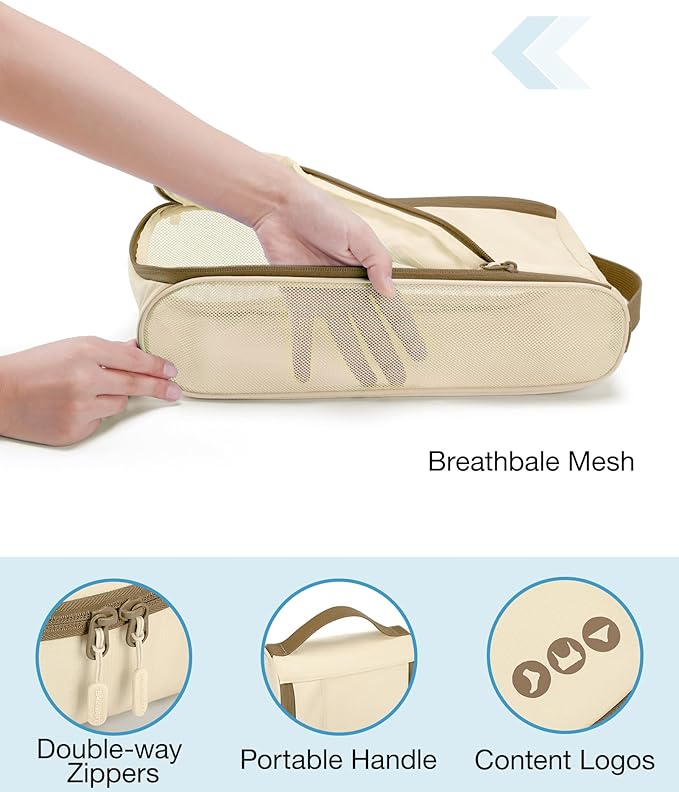 BAGSMART Keep Shape Packing Cubes for Travel, 6 Set Travel Cubes for Packing, Lightweight Suitcase Organizer Bags Set for Travel Essentials