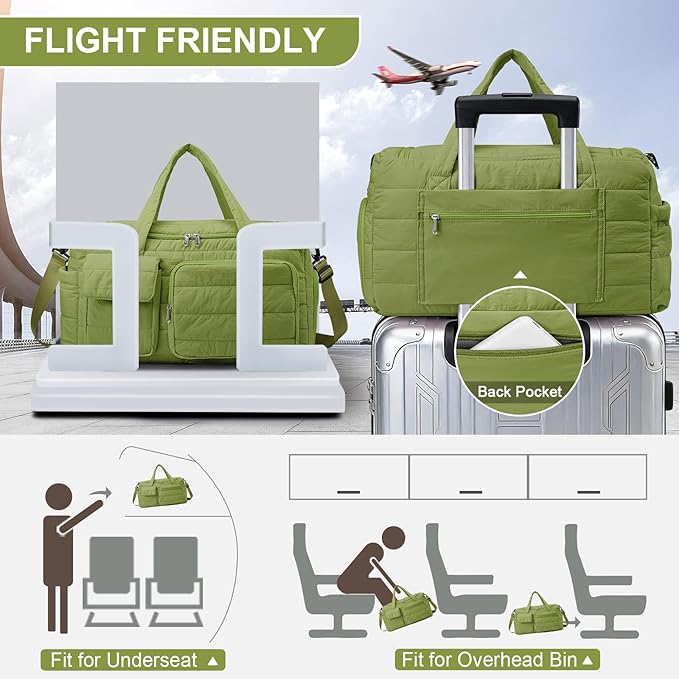 Small Gym Bag for Women, Travel Duffle Bag Carry On Weekender Bag with Shoe Compartment