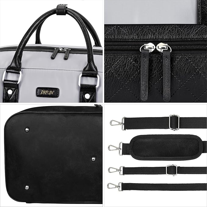 Weekender Bag for Women, Large Overnight Bag Canvas Travel Duffel Bag Carry On Tote with Shoe Compartment 21" 3Pcs Set