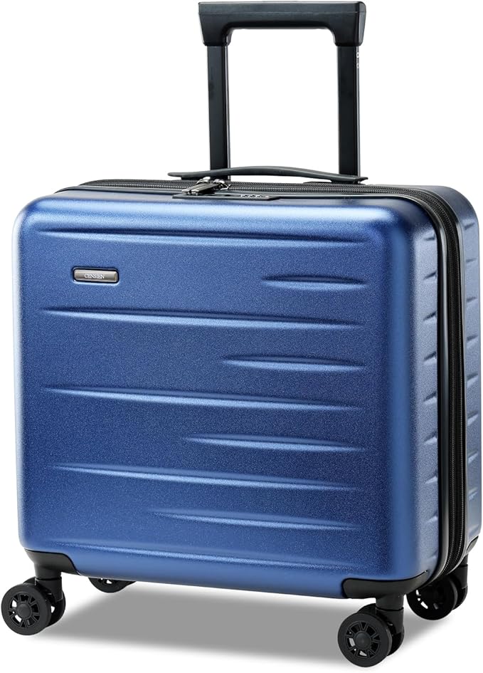 16 Inch Carry On Luggage Airline Approved, Expandable Lightweight ABS+PC Hard Shell Suitcases with 360° Spinner Wheels, TSA Lock, YKK Zippers (Navy Blue, 1 PC)