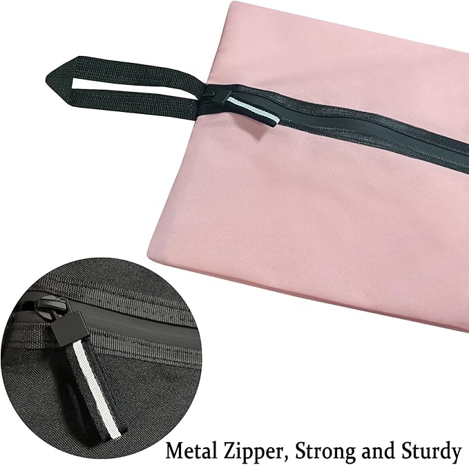 Shoe Bags for Travel Large Capacity Oxford Fabric Portable Shoe Bags, Multi-Functional Dust-Proof and Waterproof Men & Women Travel Shoe Bag for Packing in Suitcase(Pink, 1-Pack)