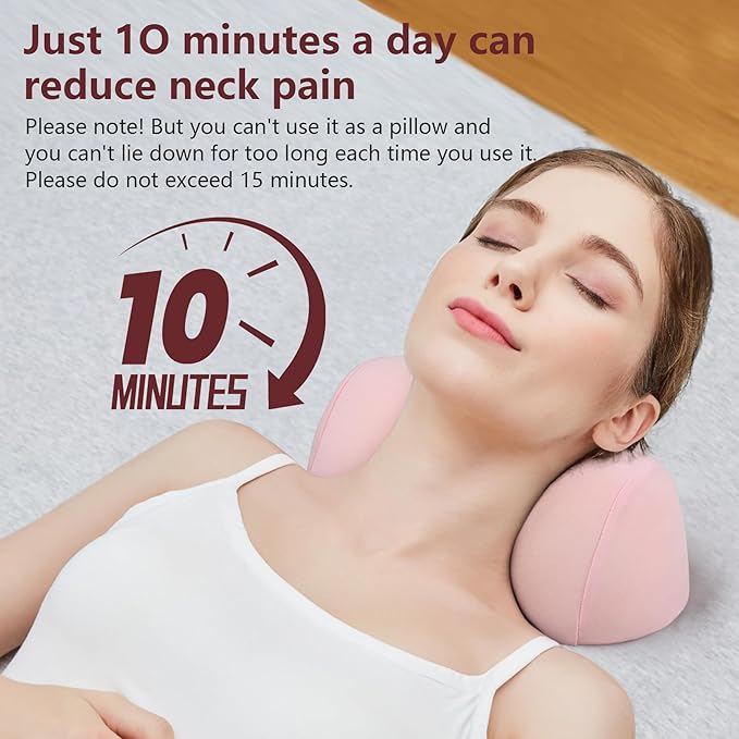 ComfortLife Small Neck Stretcher Pillow for Pain Relief, Medium Soft Cervical Traction Device Neck Mild Support Pillow Foam Cervical Neck Pillow for Tension Muscle Relax Relief (Pink)