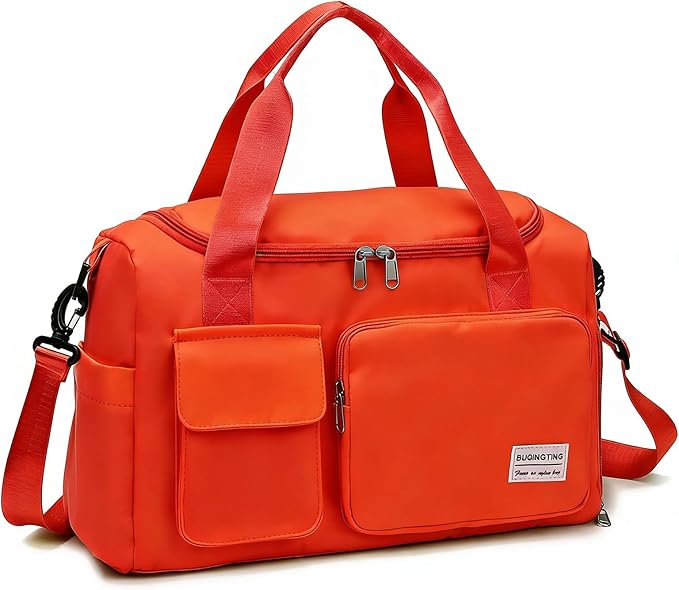 Small Gym Bag for Women, Travel Duffle Bag Carry On Weekender Bag with Shoe Compartment