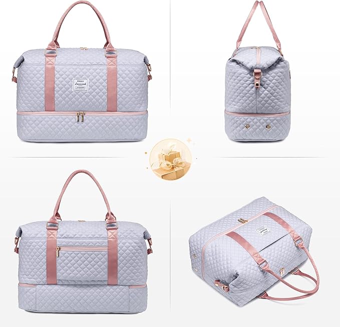 LOVEVOOK Travel Duffle Bag,Weekender Bags for Women with Shoe Compartment,Carry on Overnight Bag with Toiletry Bag,Gym Duffel Bag with Wet Pocket, Hospital Bags for Labor and Delivery