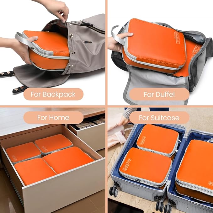 Cambond Compression Packing Cubes for Travel - Lightweight Expandable Travel Bags Luggage Organizers Travel Essentials Compression Cubes for Travel Space Saver for Carry on Suitcases Organizer