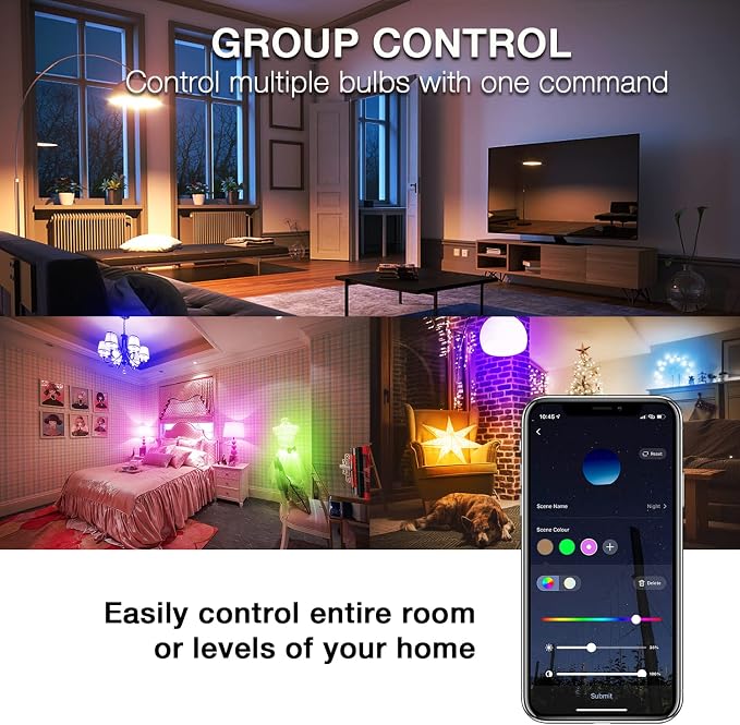 DAYBETTER Smart Light Bulbs,Alexa Light Bulb,WiFi Color Changing Light Bulb | Smart Bulb that Work with Alexa,Google Assistant,Music Sync,Multicolor RGBCW,A19,9W,800LM,E26,Dimmable Led Light Bulb,10 Pack