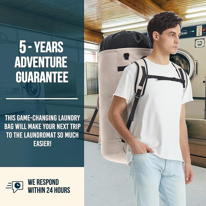 Laundry Bag Extra Large 115l, Heavy Duty Laundry Backpack, College Laundry Bag with Straps, Backpack Laundry Bags with 4 Pockets, Dorm Essential, Laundry Bags for Dorm Room, Apartment, Laundromat