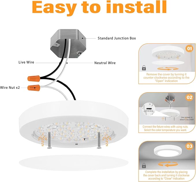ETL 7 inch LED Flush Mount Ceiling Light Dimmable,Ultra Slim Round Flat Ceiling Lights 2700K/3000K/3500K/4000K/5000K,Modern Ceiling Lamp for Closet,Kitchen,Bathroom 7inch-16 Pack(White-5CCT)