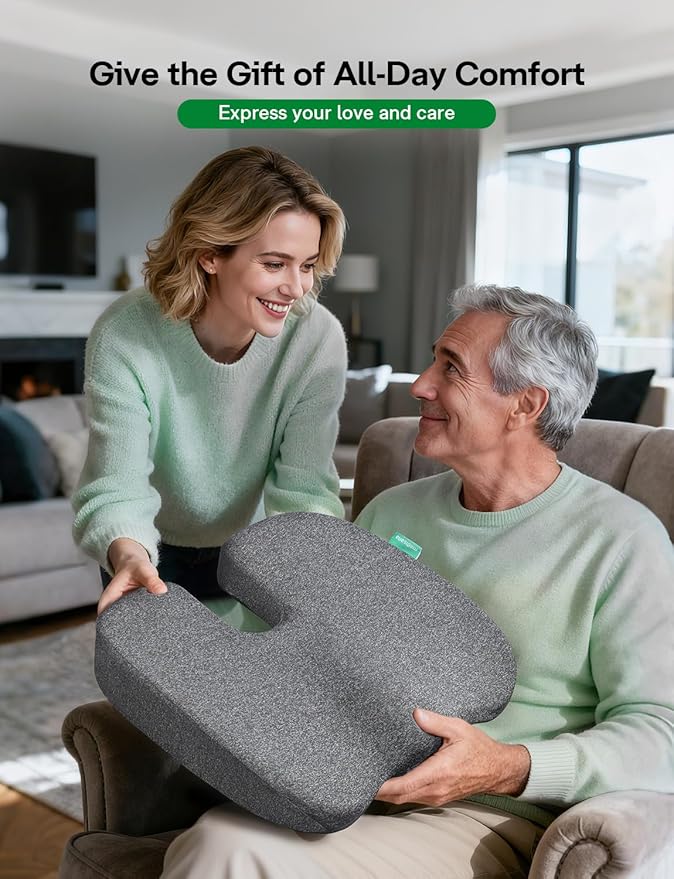 Medisana Gel Wheelchair Cushions for Pain Relief, GC 200G Seat Cushion for Tailbone, Sciatica, Back & Hip Support, Ergonomic Office Chair Cushion for Office, Car Seat & Wheelchair (Grey-22×16"×3")