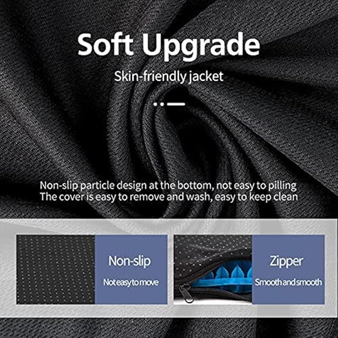 Gel Seat Cushion, Jumbo&Thick Gel Cushion with Non-Slip Cover for Home Office Car Seat Wheelchair, Soft Breathable Honeycomb Chair Pads for Relieve Hip Pain, Blue 20x20x1.9inch
