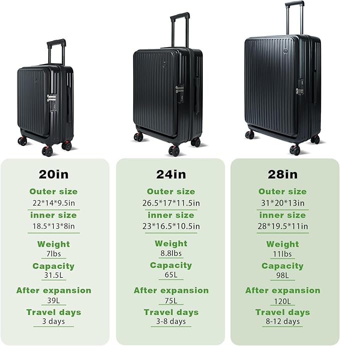 Checked Luggage with Spinner wheels, 28 inch luggage with spinner wheels, large suitcases with wheels, Hard Shell Top-open Design Expandable Large Luggage