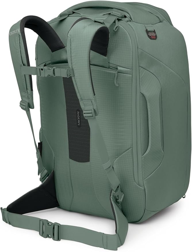 Osprey Sojourn Porter 65L Travel Backpack - Carry-On Compliant Luggage with StraightJacket Compression and Padded Laptop Sleeve - Durable Pack for International or Urban Travel, Koseret Green