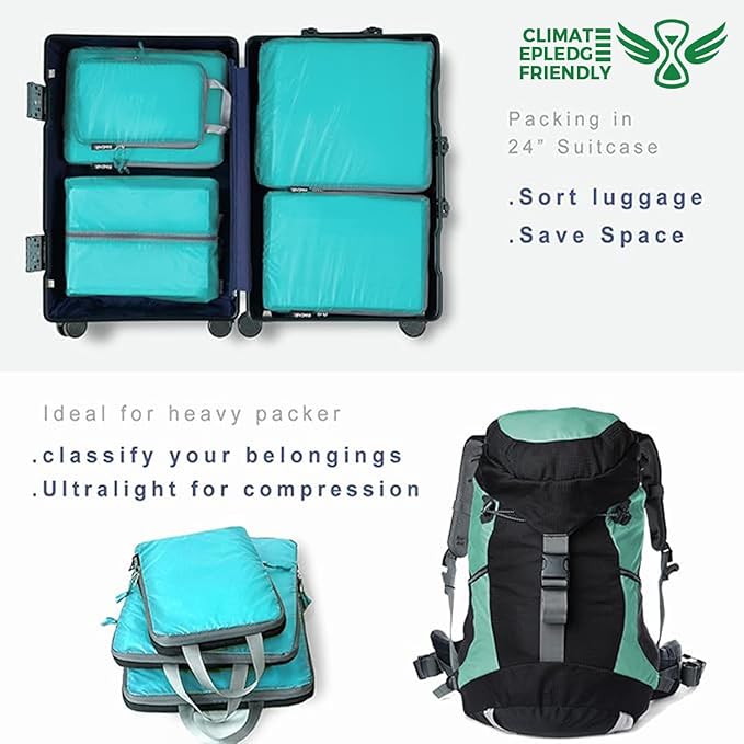BAGAIL 6 Set Ultralight Compression Packing Cubes Packing Organizer for Travel Accessories Luggage Suitcase Backpack