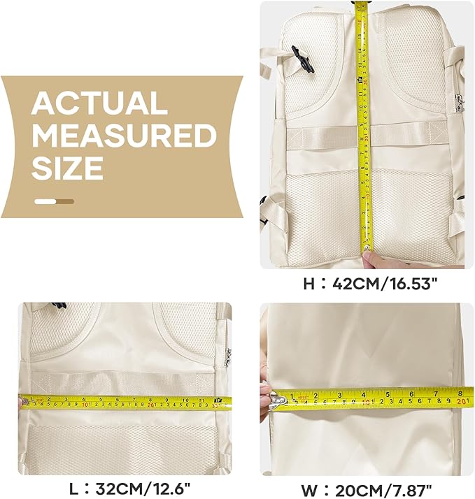 coowoz Travel Backpack For Women Men,Carry On Backpack,Hiking Backpacks Waterproof Outdoor Sports Rucksack Casual Daypack travel essentials(Off White)