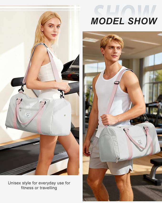 Gym Bag Womens,Travel Duffel Carry on Bag Sport Tote Bag Weekend Overnight Bag