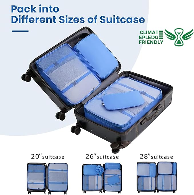 BAGAIL 6 Set/8 Set/10 Set Packing Cubes Various Sizes Packing Organizer for Travel Accessories Luggage Carry On Suitcase